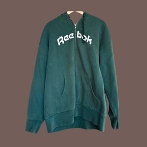 Reebok Classic Zip Hoodie | Green | Size L | Vintage Y2K